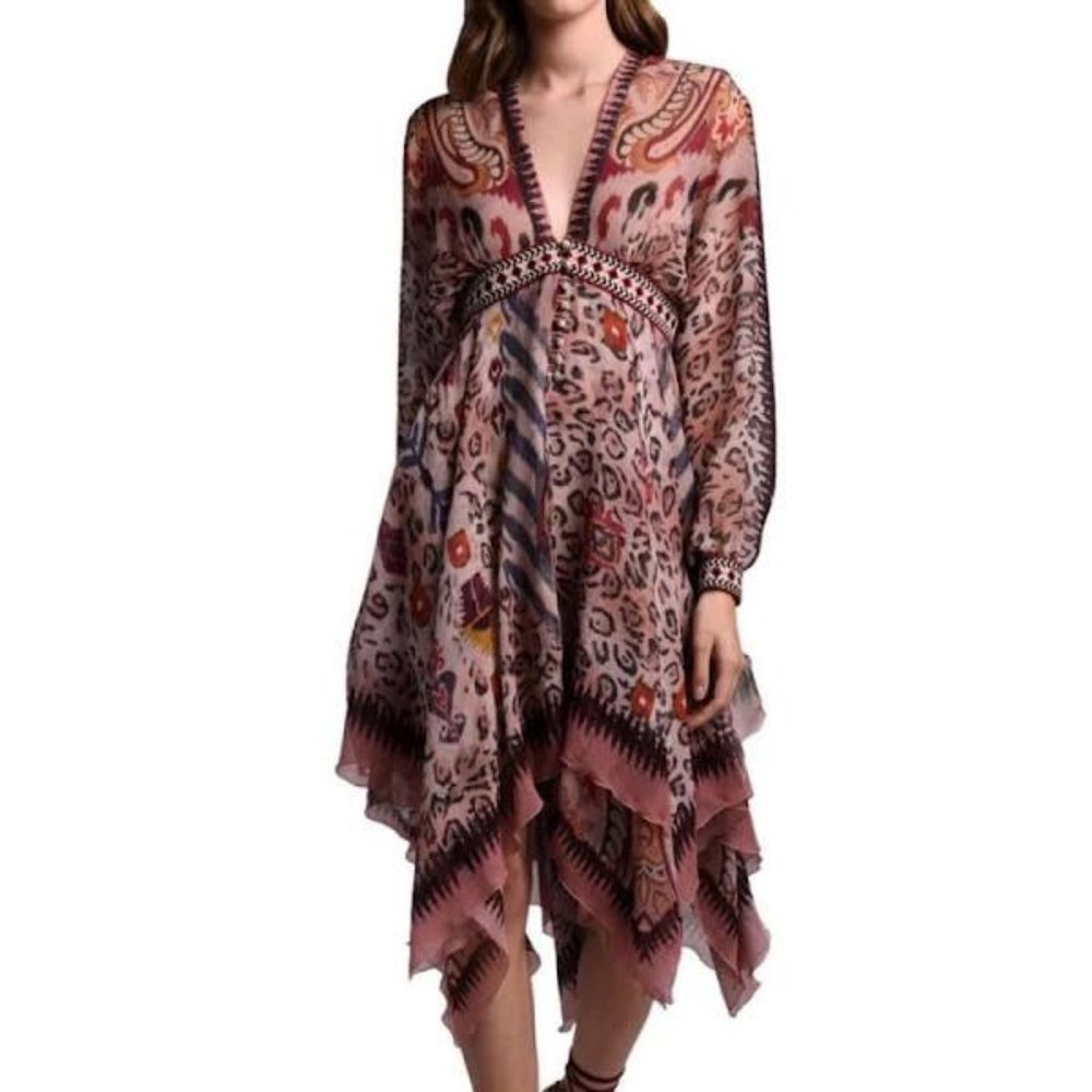 Etro Dresses | Etro Leopard-Print Dress | Color: Pink/Red | Size: 10 | Jenregz
